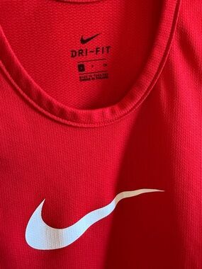 Nike Red Dri-FIT Tank Top with White Swoosh